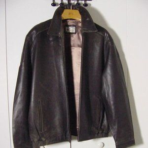 Vtg Reilly Olmes Collection Distress Brown Leather Jacket Sz XL